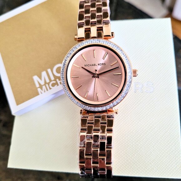 Michael Kors Women's Mini Darci Rose Gold Swarovski Crystals Watch - Picture 3 of 7